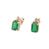 18ct Yellow Gold Emerald & Diamond Studs (SH24-188)