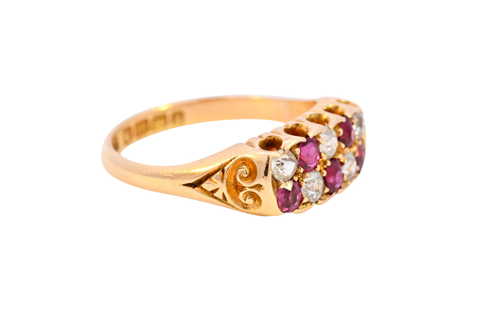 Antique 18ct Gold Birmingham 1900 Ruby & Diamond Ring (SHP3895)