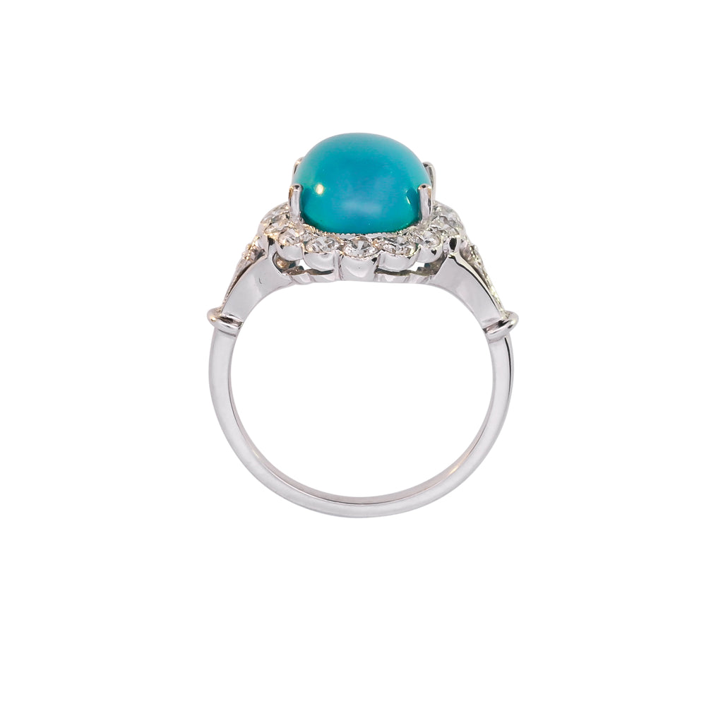 18ct White Gold 4.39ct Turquoise & Diamond Ring