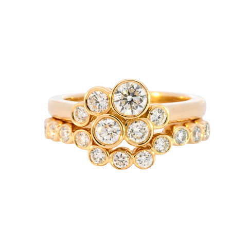 18ct Yellow Gold 0.87ct Diamond Pop Ring