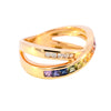 18ct Yellow Gold Multi Sapphire & Diamond Ring