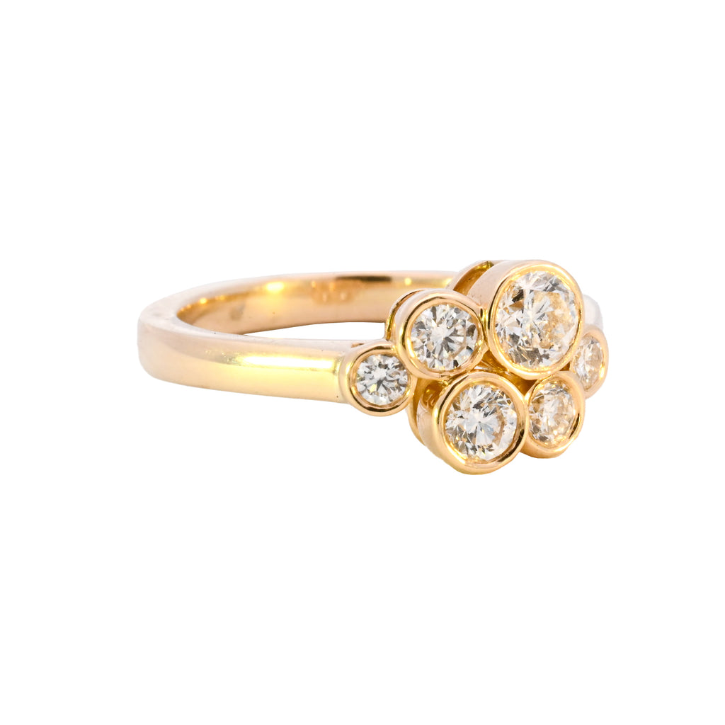 18ct Yellow Gold 0.87ct Diamond Pop Ring