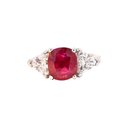 18ct Yellow Gold 2.98ct Ruby & 1.18cts Diamond Ring