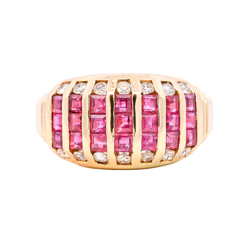 18ct Yellow Gold Ruby & Diamond Ring