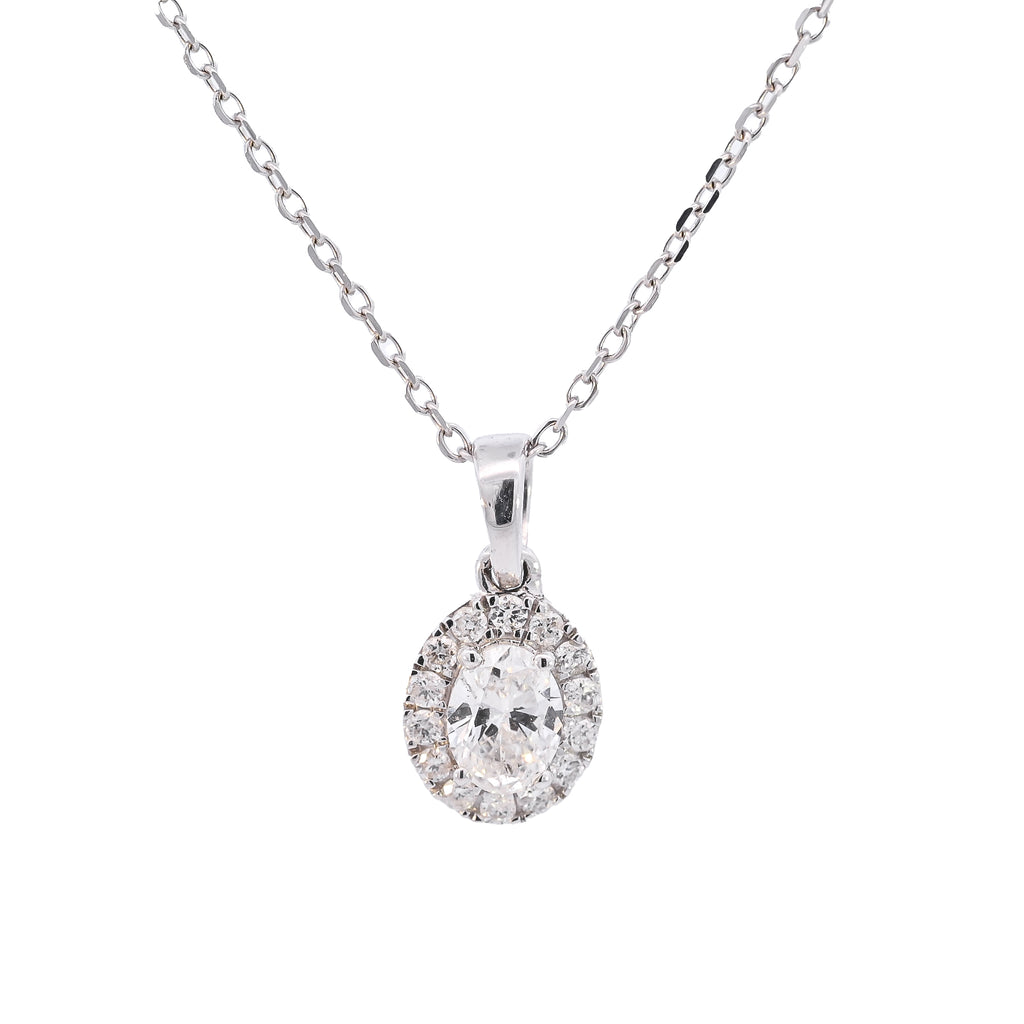 18ct White Gold 0.33ct Diamond Cluster Necklace