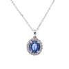 18ct White Gold 1.23ct Sapphire & Diamond Necklace