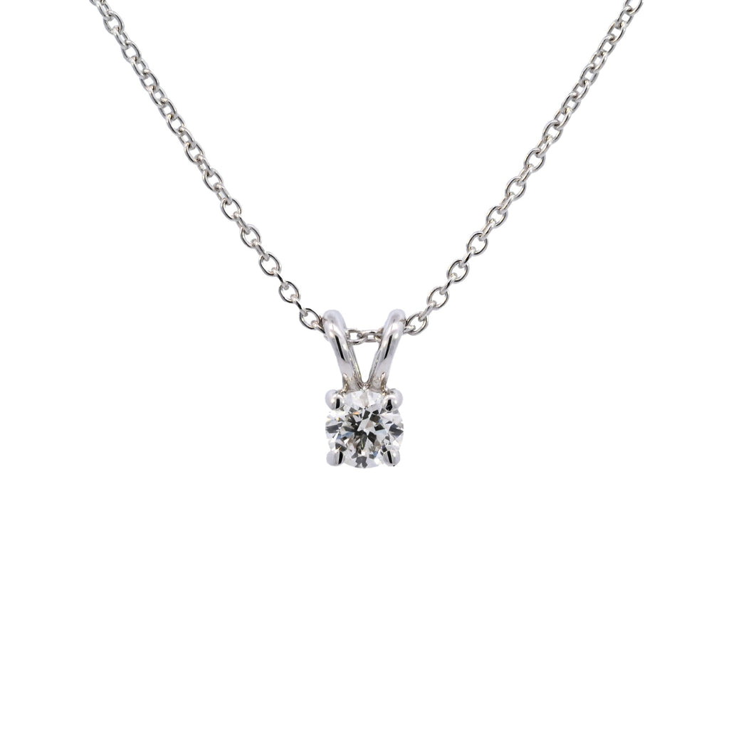 18ct White Gold 0.30ct Diamond Solitaire Necklace